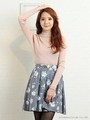 ビット付きタックフラワースカート/オフホワイト