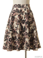 フラワーコーヂュロイフレアスカート/GY