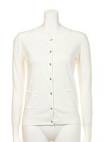 ベーシッククールーニットカーデ/WHT