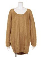 ルーズニットチュニック/ベージュ