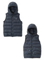 PACKABLE INNER DOWN HOODED VEST/BLACK
