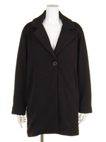 knitロングコート/ブラック