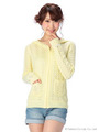 【Tralala】袖リボンスカラップパーカー/イエロー