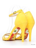 クロスデザインアンクルストラップサンダル/YELLOW