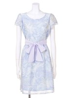 シアーボーダーリーフ柄ワンピース/ピンク