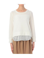 シャツレイヤード風ニットソープルオーバー/アイボリー(004)