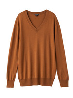 シルクカシミヤ混Vネックプルオーバー/ブラウン系(041)