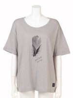 ハネプリントスラブTシャツ/オフホワイト