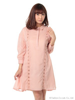 フレンチシャツワンピ/ピンク