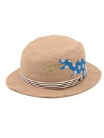 恐竜プリント付きブリム帽子/グレー