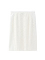 [L]フロントレースポンチタイトスカート/ホワイト(401)