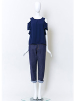 【Bonica Studio】フリルオフショルPO/ネイビー