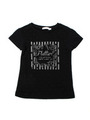 チュールドット柄×ロゴプリントTシャツ/ブラック(019)