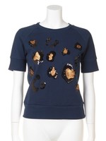 ヒョウスパンコール 裏毛トップス/BR