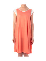 フレンチスリーブ切り替えワンピース/オレンジ系(067)