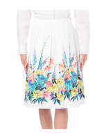 花模様タックフレアスカート/アイボリー(104)