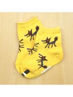 Around the world おおかみ キリン ジャガード柄ソックス/イエロー