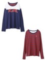 REVERSIBLE L/S TEE/NAVY