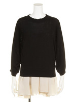 [Salon de Balcony]インナー付プルオーバニット/BLK