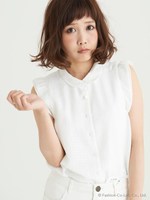 シアーチェックブラウス/オフ