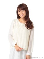 シアーチェック柄ブラウス/アイボリー