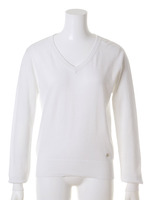 シルクコットンVプルオーバー/BLU