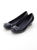 ビッグバックルデザインレインパンプス/ベージュ