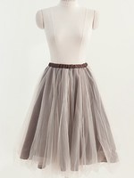 ミモレ丈チュールスカート/ピンク