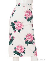 8Bit Floral Mid-Length Tube Skirt/WHITE