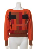 カラーブロックニットプルオーバー/GRN