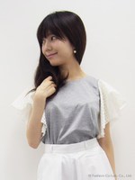 ダブルラッフル袖Ｔシャツ/オフホワイト