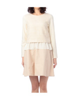 ペプラム風ドッキングワンピース/ナチュラル(050)