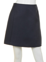 光沢ツイル台形スカート/ネイビー