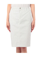 [S]ストライプ柄タイトスカート/ホワイト(301)