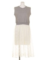 【Chille anap】スウェット×レース切替ワンピース/MINT