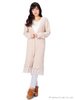 【LIZLISA】スーパーロングカーディガン/ピンク