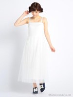 【Tralala】チュールマキシワンピース/ライトグレー