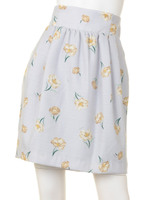 オリジナルレトロポピー柄スカート/サックス