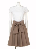 コットンレースドッキングOP/カーキ