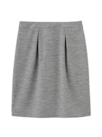 シルク混ミディ丈スカート/グレー系(013)