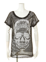 スカルプリントスパンコールサマーニット/オフホワイト