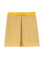 [L]フロント異素材使いスカート/イエロー系(033)