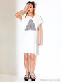 【ANAP】トライアングルプリントTシャツチュニック/WH