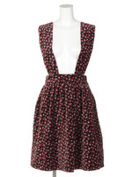 【Fi.n.t】サス付き小花柄別珍ギャザーSK/BORDEAUX