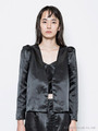 【IKUMI】SATIN JACKET/BLACK