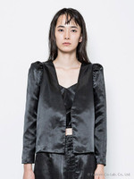 【IKUMI】SATIN JACKET/BLACK