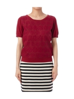 オーガンジーレースニット/レッド系(064)