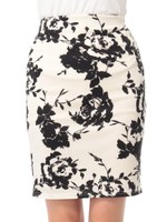 花柄プリントスカート/ブラック