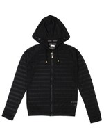 透けボーダーパーカー/クロ