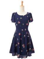 Oリトルローズガラワンピース/マスタード